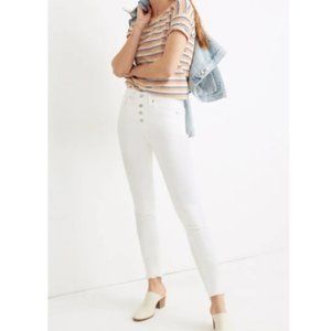 MADEWELL NWT Pure White Button Fly Cropped Ankle Jeans